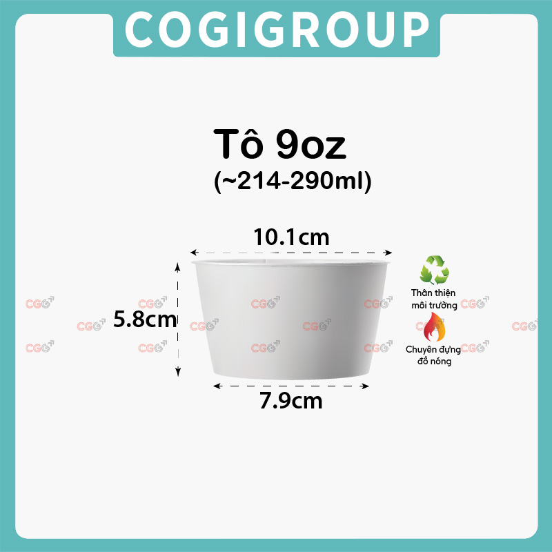 Tô giấy trắng 9oz