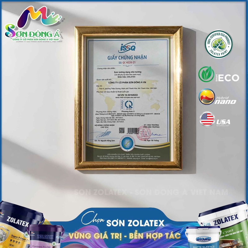 Chứng nhận QCVN 16:2019/BXD - Sơn Đông á VN  - Công Ty Cổ Phần Sơn Đông á VN