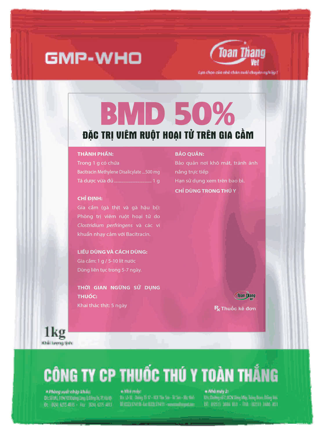 Thuốc long đờm cho gia súc BMD 50