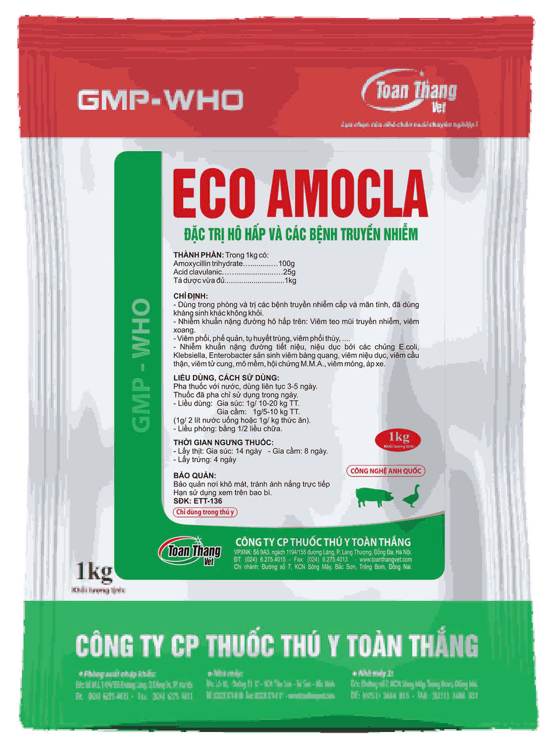 Thuốc đặc trị hô hấp Eco Amocla