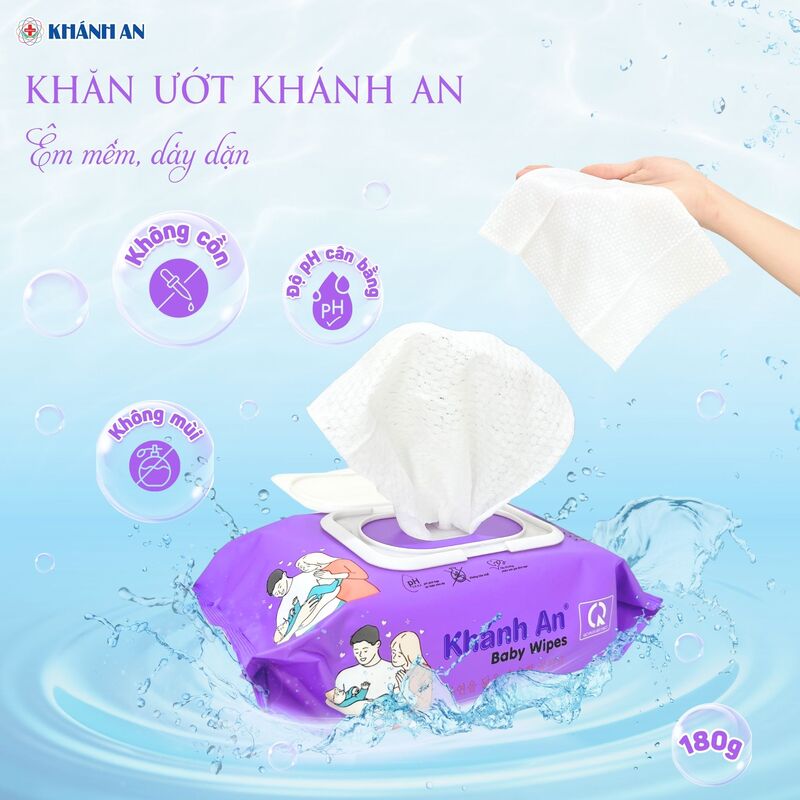 Khăn ướt không mùi Khánh An 180g - Khẩu Trang Y Tế Khánh An - Công Ty Cổ Phần Thương Mại Thiết Bị Khánh An