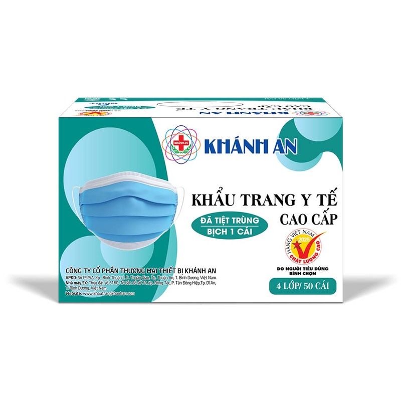 Khẩu trang y tế cao cấp 4 lớp (loại bịch 1 cái) - Khẩu Trang Y Tế Khánh An - Công Ty Cổ Phần Thương Mại Thiết Bị Khánh An