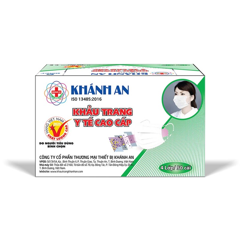 Khẩu trang y tế 4 lớp cao cấp Khánh An (trắng) - Khẩu Trang Y Tế Khánh An - Công Ty Cổ Phần Thương Mại Thiết Bị Khánh An