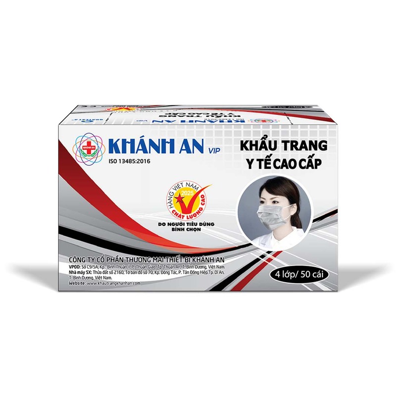 Khẩu trang y tế 4 lớp VIP Khánh An (xám) - Khẩu Trang Y Tế Khánh An - Công Ty Cổ Phần Thương Mại Thiết Bị Khánh An