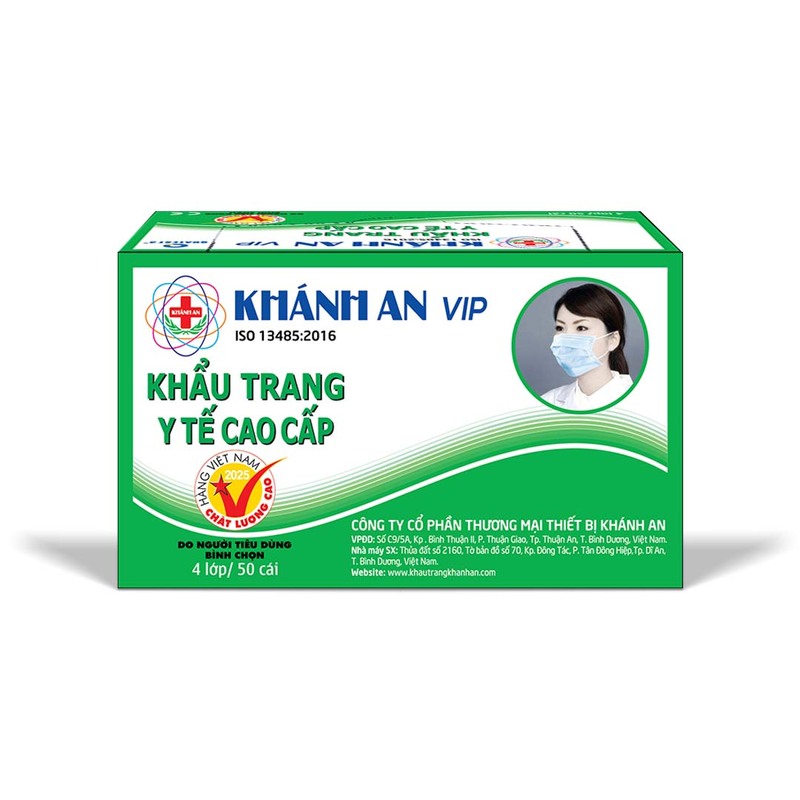 Khẩu trang y tế 4 lớp VIP Khánh An (xanh) - Khẩu Trang Y Tế Khánh An - Công Ty Cổ Phần Thương Mại Thiết Bị Khánh An
