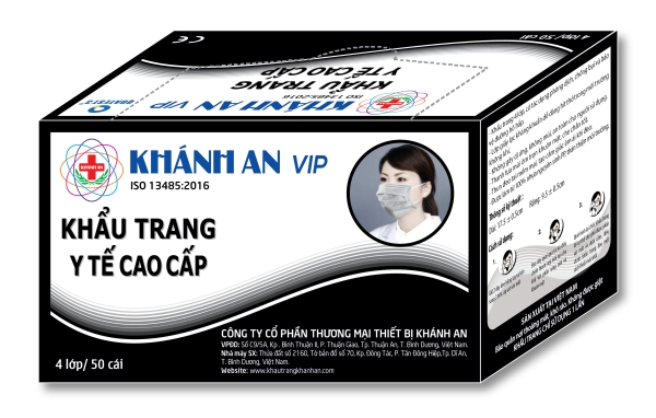 Khẩu trang y tế cao cấp đen - Khẩu Trang Y Tế Khánh An - Công Ty Cổ Phần Thương Mại Thiết Bị Khánh An