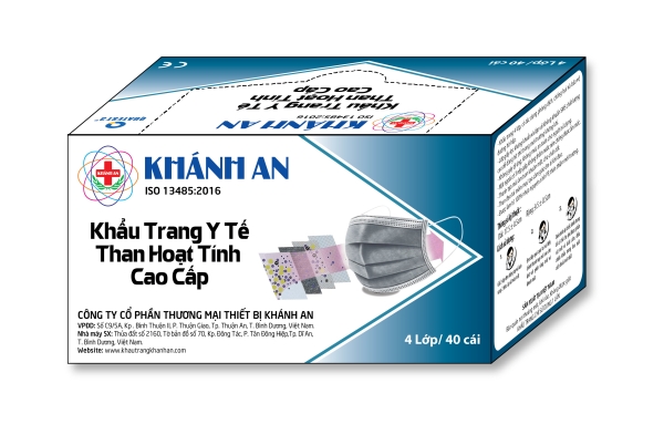 Khẩu trang y tế cao cấp than hoạt tính - Khẩu Trang Y Tế Khánh An - Công Ty Cổ Phần Thương Mại Thiết Bị Khánh An