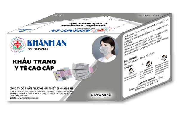 Khẩu trang y tế cao cấp xám - Khẩu Trang Y Tế Khánh An - Công Ty Cổ Phần Thương Mại Thiết Bị Khánh An