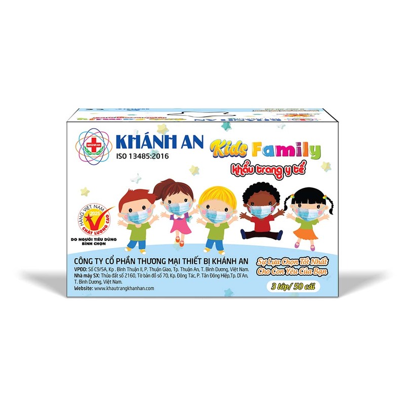 Khẩu trang y tế trẻ em 3 lớp Khánh An - Khẩu Trang Y Tế Khánh An - Công Ty Cổ Phần Thương Mại Thiết Bị Khánh An