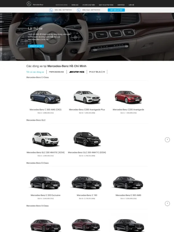 Website bán ô tô Mercedes – Benz