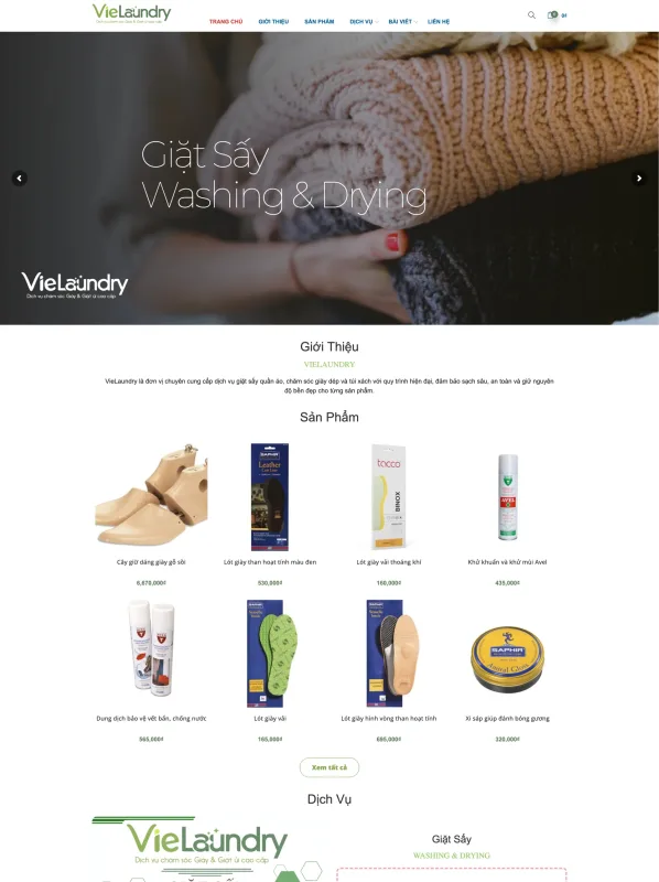 Website dịch vụ giặt sấy VieLaundry