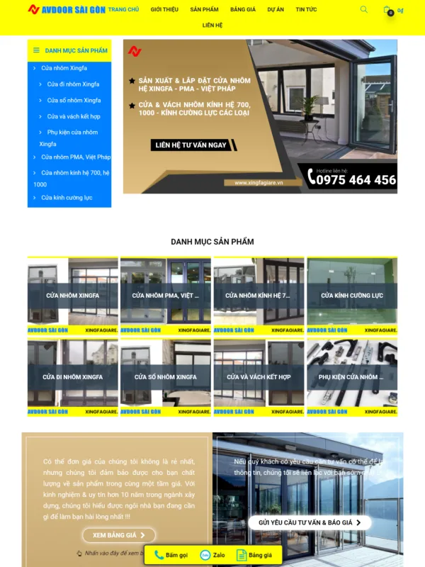 Website Cửa Nhôm AVDOOR Sài Gòn
