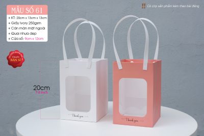 Mẫu 61: Túi đáy vuông 13cm