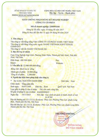 Chứng nhận đăng ký doanh nghiệp
