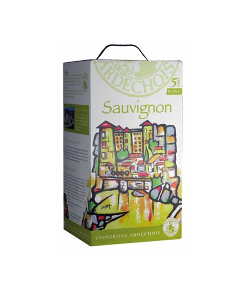 Rượu vang bịch Pháp Ardechois Sauvignon Blanc 5 lít