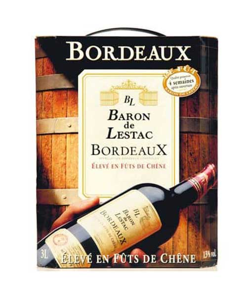 Rượu vang bịch Pháp Bordeaux Baron de Lestac