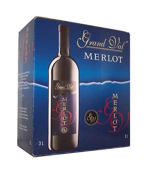 Rượu vang bịch Pháp Grand Val Merlot 3 lít