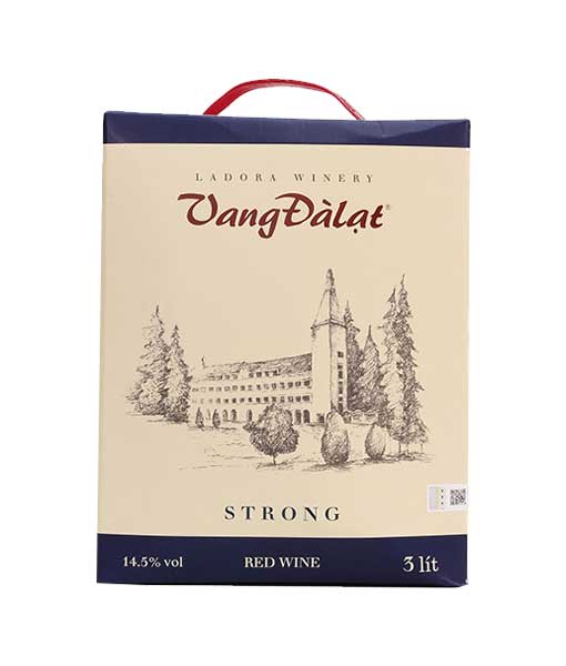 Hộp vang Đà Lạt 3 lít Strong đỏ