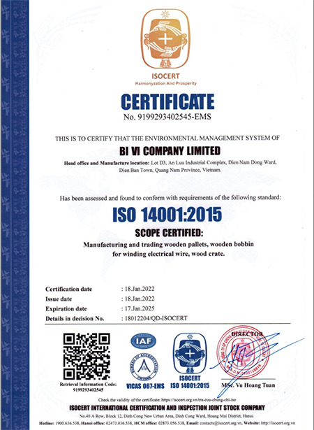 Chứng nhận ISO 14001:2015