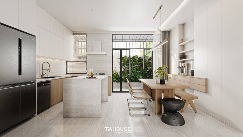 Thiết kế thi công nội thất phòng bếp nhà phố