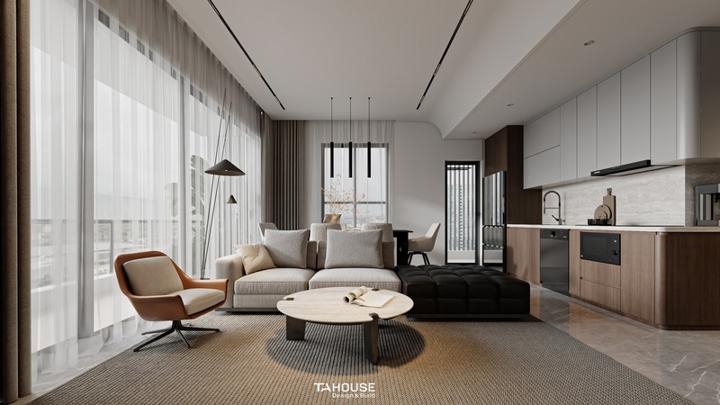 Thiết kế thi công nội thất phòng khách chung cư