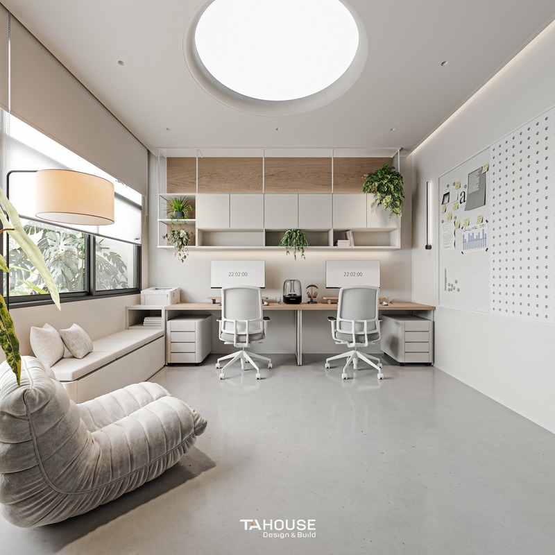 Thiết kế thi công nội thất phòng làm việc nhà phố