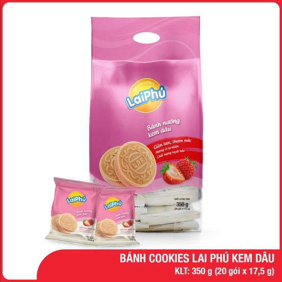 Bánh cookies Lai Phú kem dâu 350g
