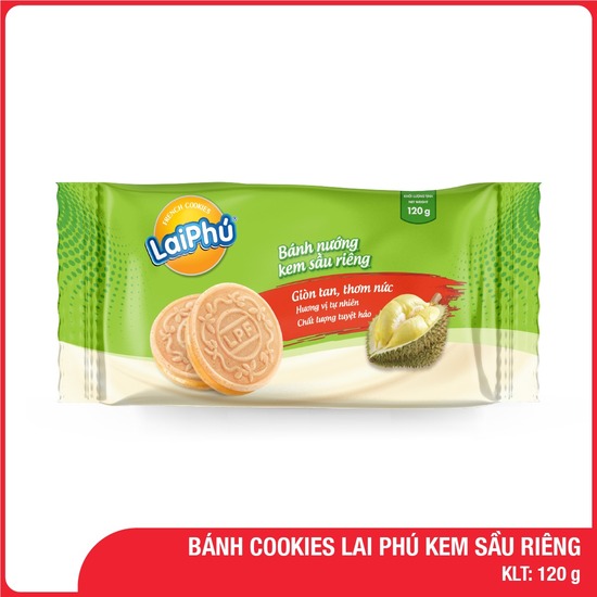 Bánh cookies Lai Phú kem sầu riêng 120g