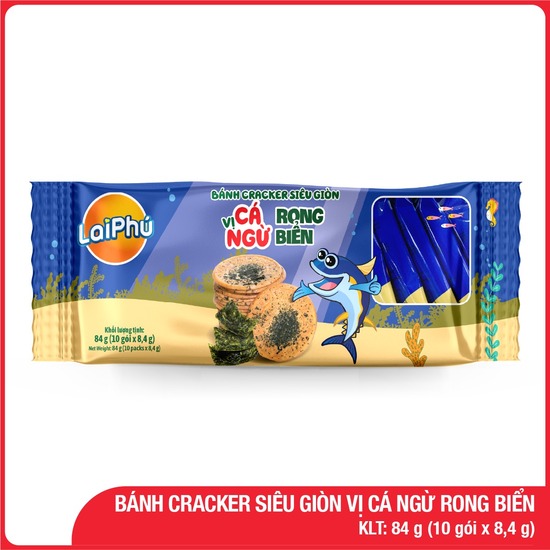 Bánh cracker siêu giòn vị cá ngừ rong biển 84g