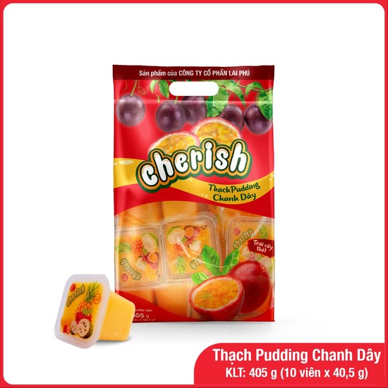 Thạch pudding Cherish vị chanh dây 405g