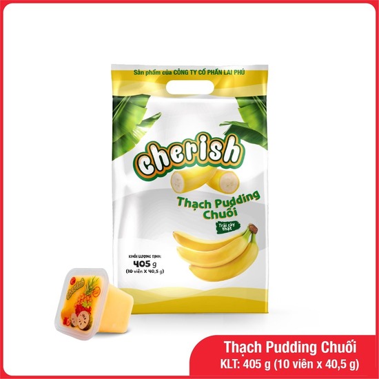 Thạch pudding Cherish vị chuối 405g