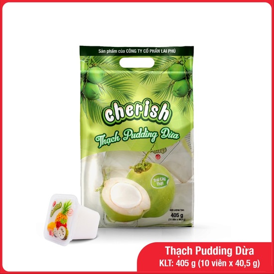 Thạch pudding Cherish vị dừa 405g