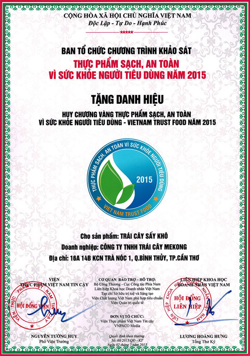 Vietnam Trust Food 2015 - Trái Cây Sấy Mekong - Công Ty TNHH Trái Cây Mekong