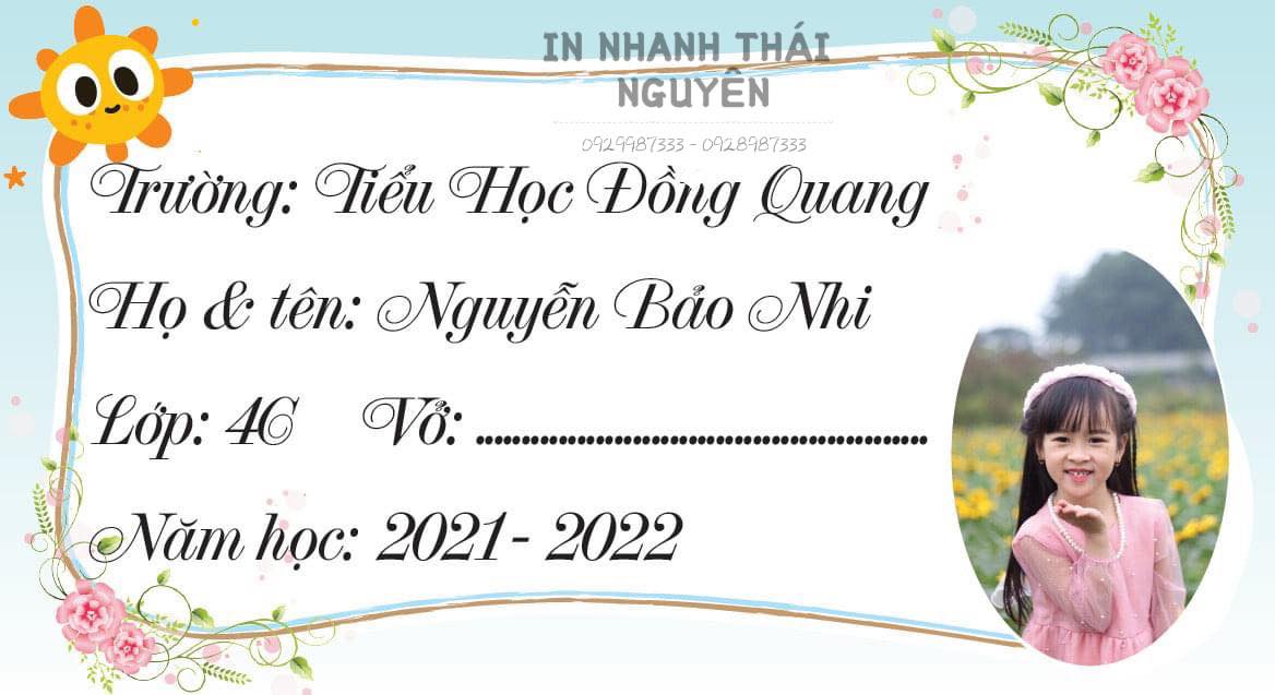 In nhãn dán học sinh
