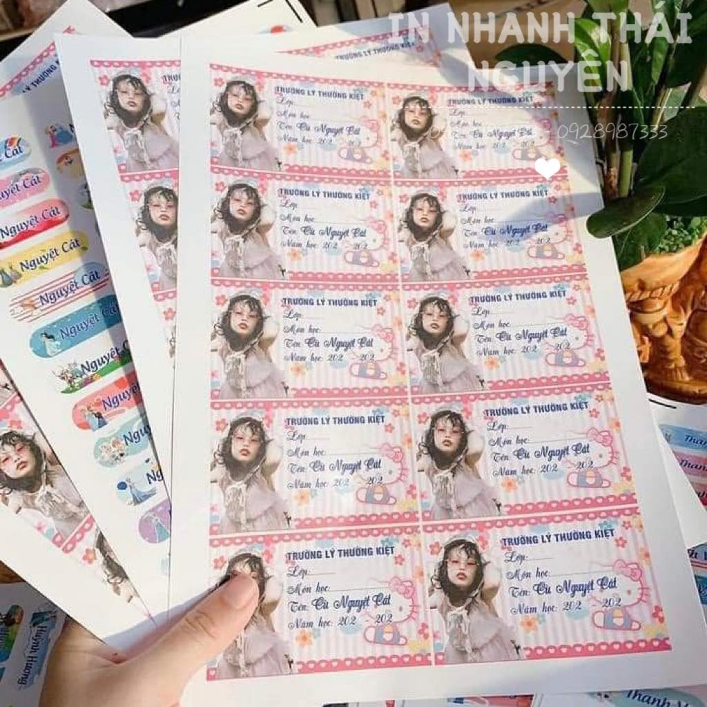 In nhãn dán học sinh