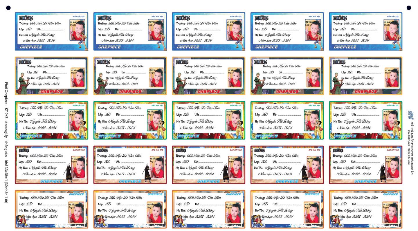 In nhãn dán học sinh