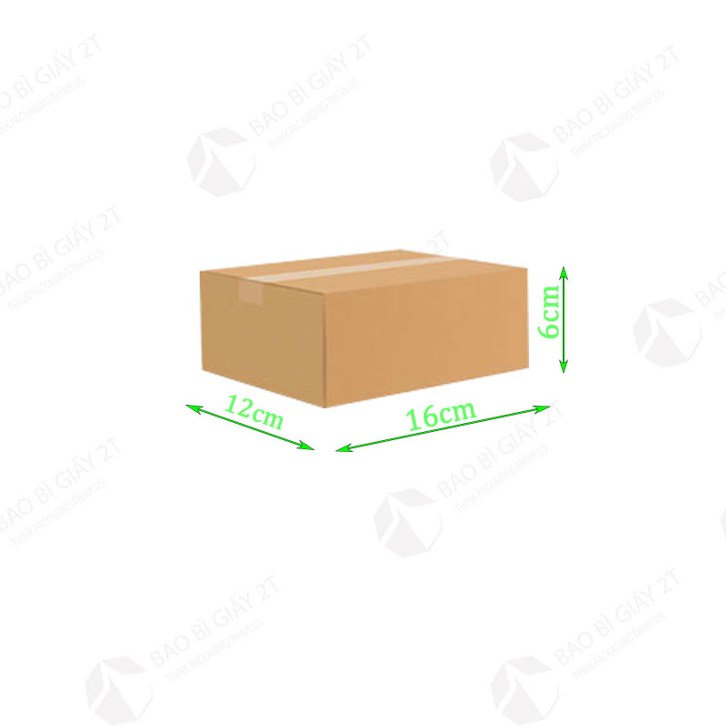 Hộp carton HC03 – Size: 16x12x6cm - Bao Bì Giấy 2T - Công Ty TNHH Sản Xuất Và Thương Mại 2T