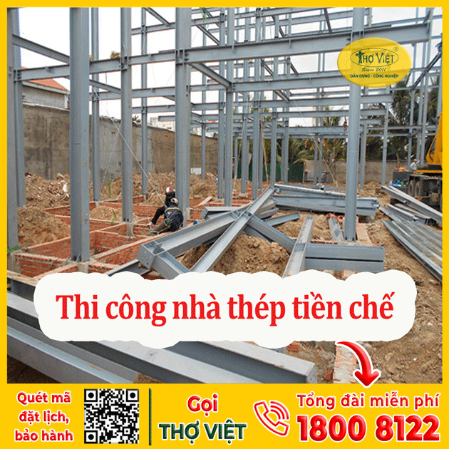 Thi công nhà thép tiền chế - Sửa Chữa Và Bảo Dưỡng Nhà Xưởng - Công Ty TNHH Dịch Vụ Kỹ Thuật Thợ Việt