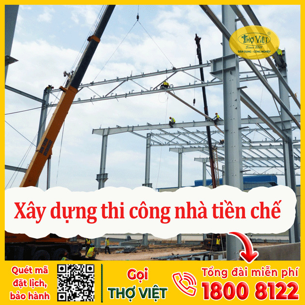 Thi công nhà thép tiền chế - Sửa Chữa Và Bảo Dưỡng Nhà Xưởng - Công Ty TNHH Dịch Vụ Kỹ Thuật Thợ Việt