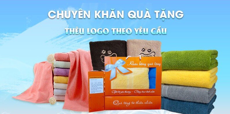 Bộ khăn quà tặng thêu logo - Quà Tặng Thủ Đô - Chi Nhánh Công Ty TNHH Sản Xuất Và Thương Mại QT Thủ Đô