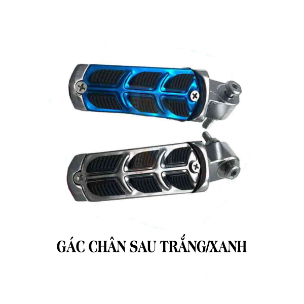Gác chân sau trắng, xanh - Phụ Tùng Trang Trí Xe Máy Ferri Hùng Cường - Công Ty Hùng Cường