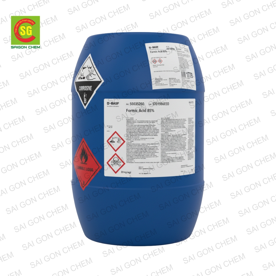Axit Formic 85 (Formic Acid 85) - Hóa Chất Sài Gòn Chem - Công Ty TNHH Xuất Nhập Khẩu Sài Gòn Chem