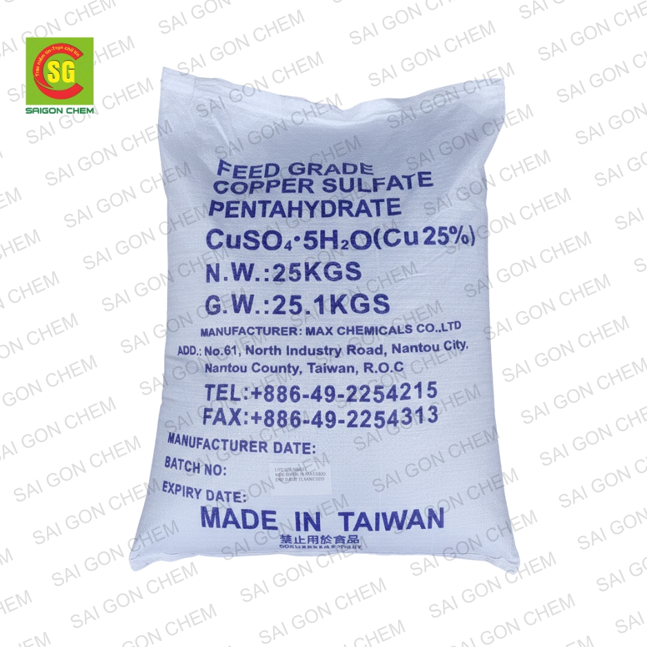 Copper Sulfate Pentahydrate (Đồng Sunfat ngũ nước – CuSO45H2O) - Hóa Chất Sài Gòn Chem - Công Ty TNHH Xuất Nhập Khẩu Sài Gòn Chem