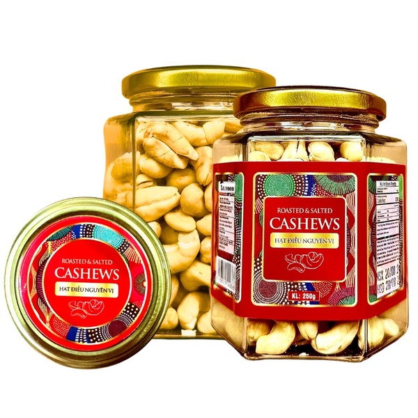 Điều nguyên vị khối lượng tịnh 200g - Hủ thủy tinh lục giác 380ml - Hạt Dinh Dưỡng T&A Food - Công Ty TNHH T&A Food