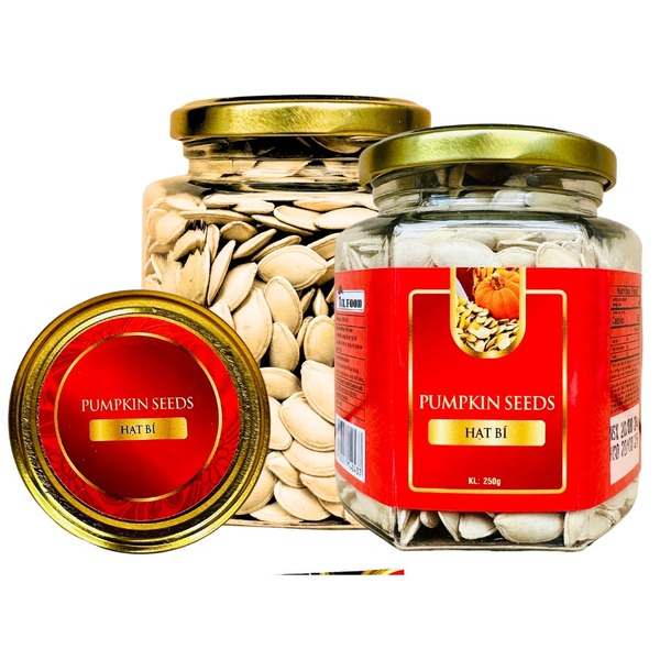 Hạt bí vỏ khối lượng tịnh 200g - Hủ thủy tinh lục giác 380ml - Hạt Dinh Dưỡng T&A Food - Công Ty TNHH T&A Food