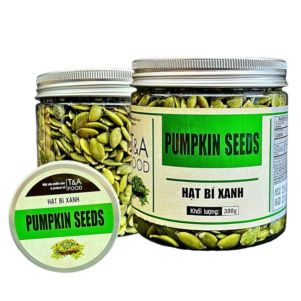Hạt bí xanh (không vỏ) hộp nắp nhôm 300gr - Hạt Dinh Dưỡng T&A Food - Công Ty TNHH T&A Food