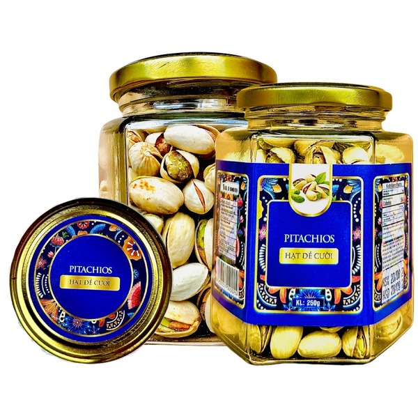 Hạt dẻ cười khối lượng tịnh 250g - Hủ thủy tinh lục giác 500ml - Hạt Dinh Dưỡng T&A Food - Công Ty TNHH T&A Food