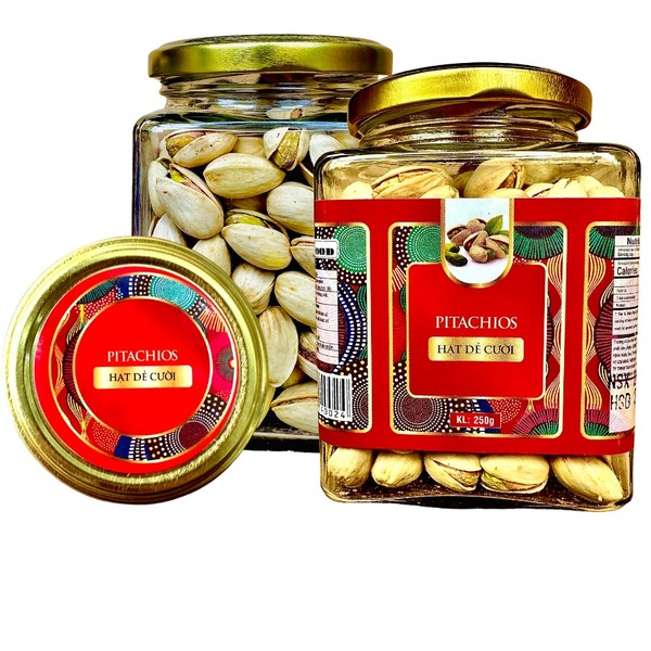 Hạt dẻ cười khối lượng tịnh 250g - Hủ thủy tinh vuông 500ml - Hạt Dinh Dưỡng T&A Food - Công Ty TNHH T&A Food