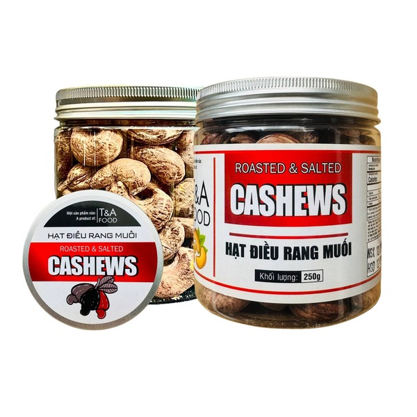 Hạt điều lụa cồ (còn vỏ) 390 hạt/kg, hộp nắp nhôm 250gr - Hạt Dinh Dưỡng T&A Food - Công Ty TNHH T&A Food