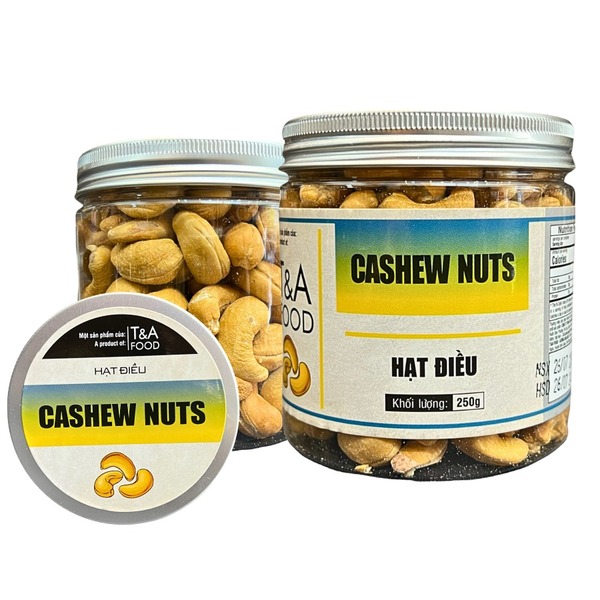 Hạt điều vàng (không vỏ) hộp nắp nhôm 250gr - Hạt Dinh Dưỡng T&A Food - Công Ty TNHH T&A Food